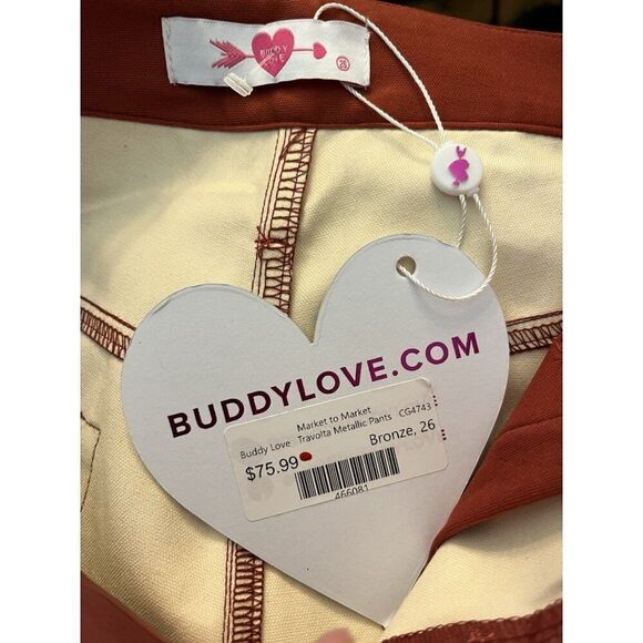 Ladies Size 26 Copper Bronze Rust Metallic Dress Party Pants Buddy Love NWT $76 - Picture 3 of 3